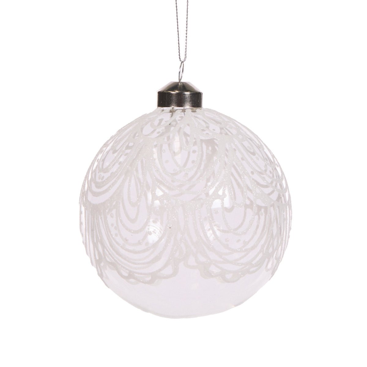 Clear Piped Lace Bauble - My Christmas