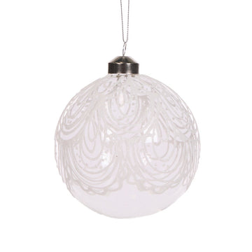 Clear Piped Lace Bauble - My Christmas
