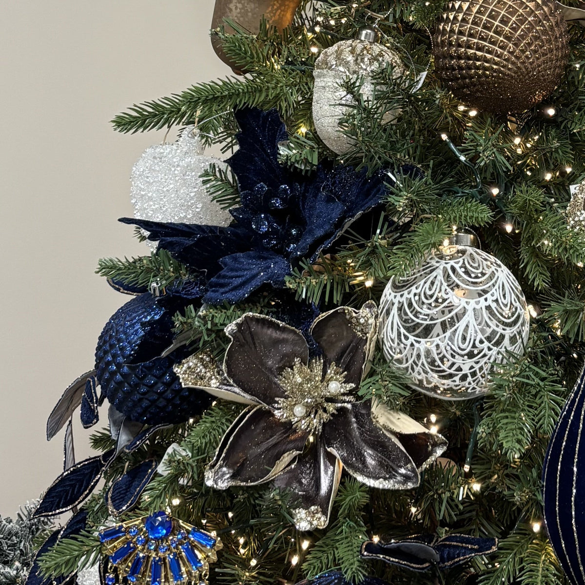 Clear Piped Lace Bauble - My Christmas