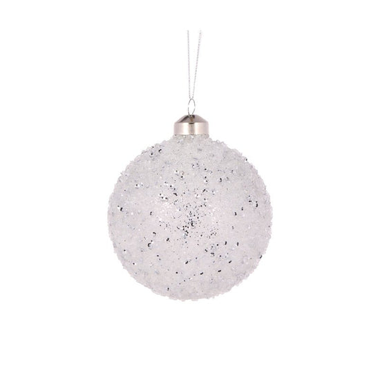 Clear Textured Glitter Bauble - My Christmas