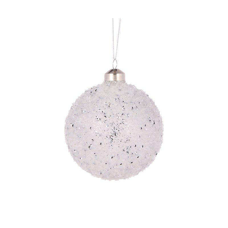 Clear Textured Glitter Bauble - My Christmas