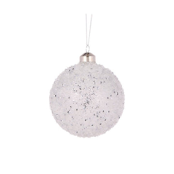 Clear Textured Glitter Bauble - My Christmas