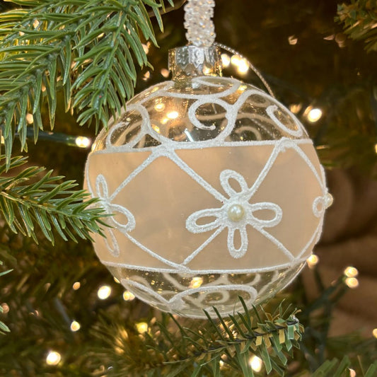 Clear White Glass Bauble - Pack of 3 - My Christmas