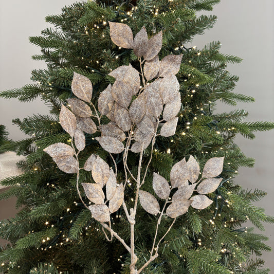 Coffee Mulberry Leaf Glitter Spray - My Christmas