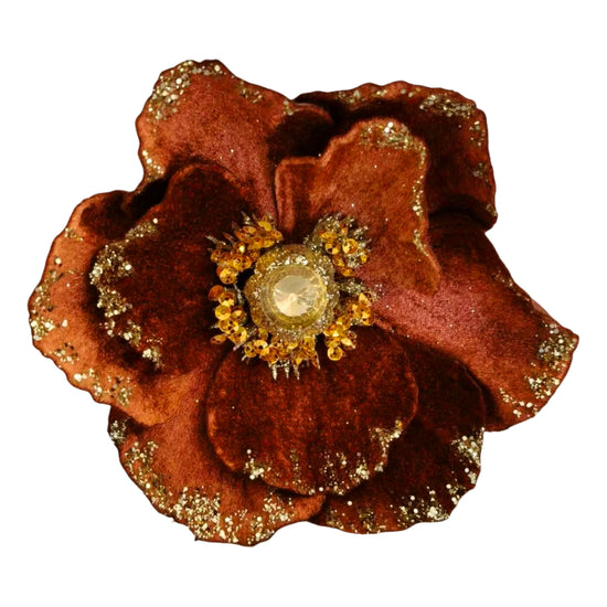Copper Clip-on Velvet Magnolia - My Christmas