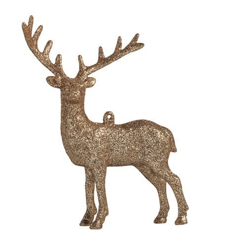 Copper Glitter Deer Ornament - My Christmas