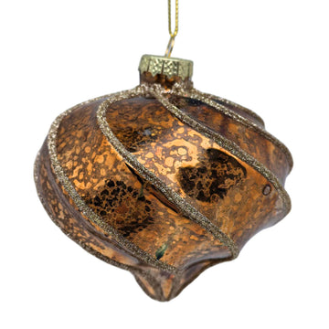 Copper Twisted Onion Ornament - My Christmas