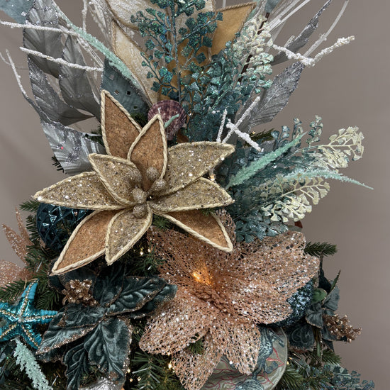 Coral Glitter Poinsettia - My Christmas