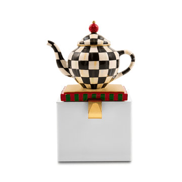 Courtly Check Teapot Stocking Holder - My Christmas