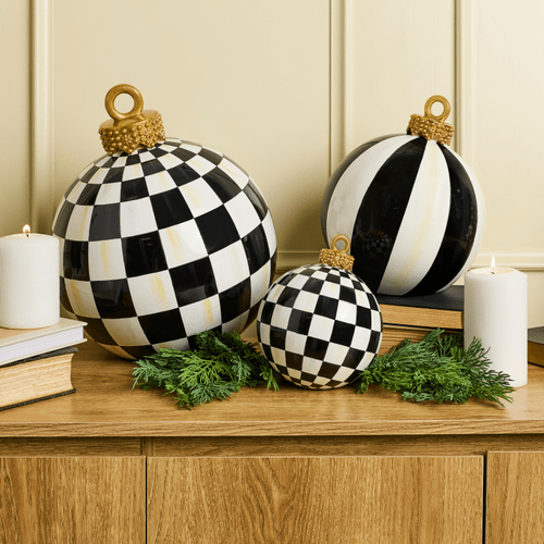 Courtly Stripe Medium Tabletop Ornament - My Christmas
