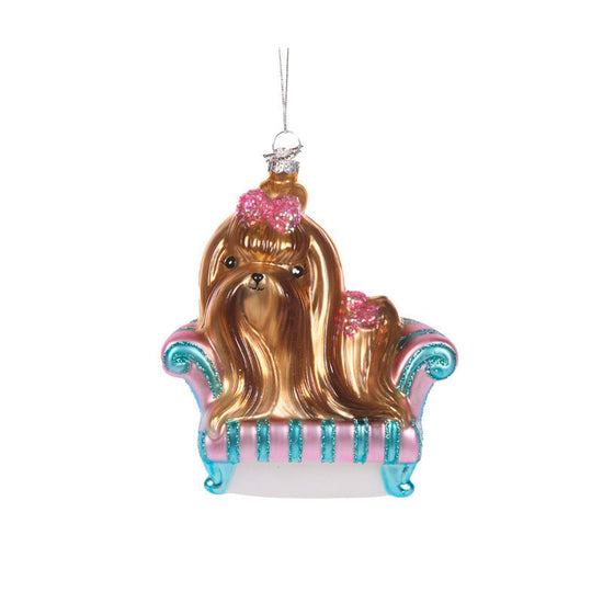 Cozy Dog with Bow Ornament - My Christmas