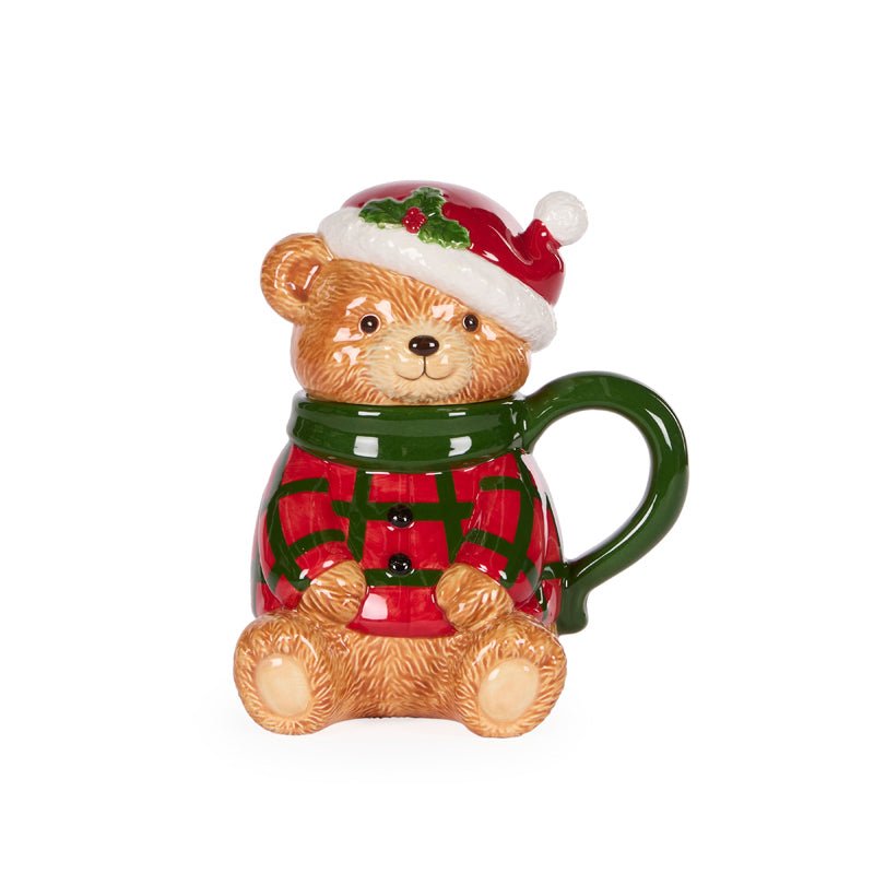 Cozy Teddy Bear Mug with Lid - My Christmas