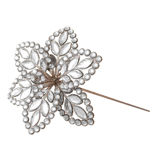 Crystal Champagne Poinsettia Stem - My Christmas
