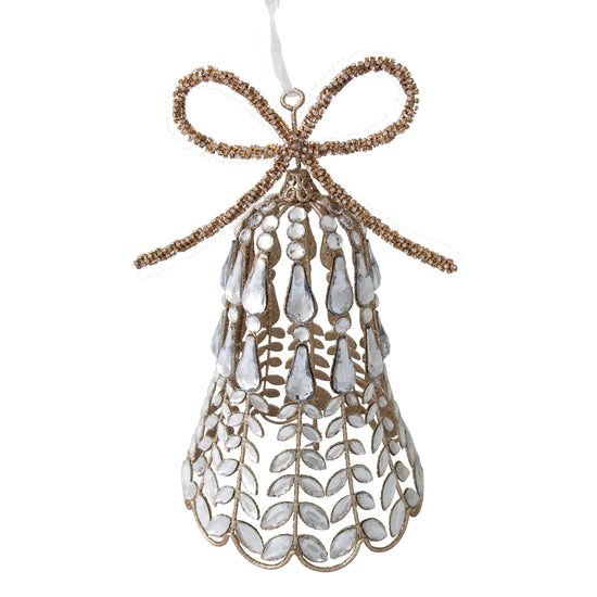 Crystal Hanging Bow Bell - Large - My Christmas