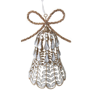 Crystal Hanging Bow Bell - Large - My Christmas