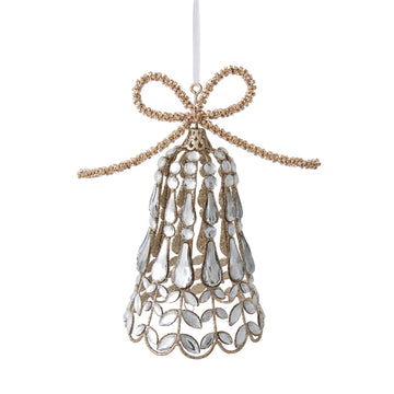 Crystal Hanging Bow Bell - Small - My Christmas