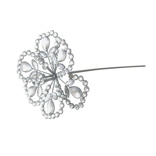 Crystal Silver Magnolia Stem - My Christmas