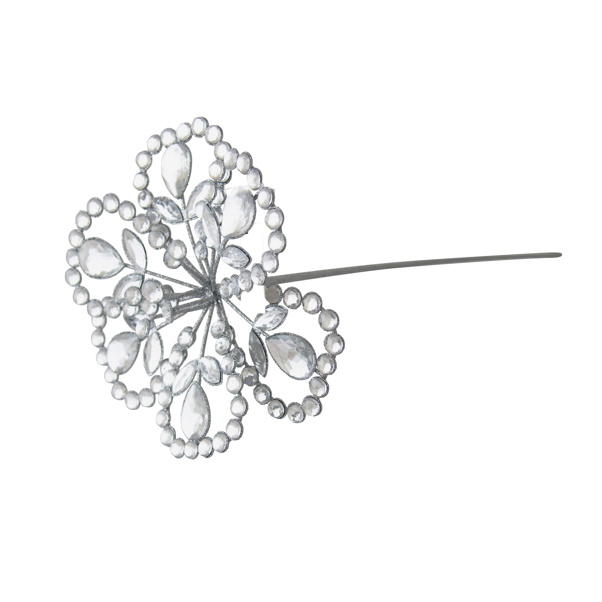 Crystal Silver Magnolia Stem - My Christmas