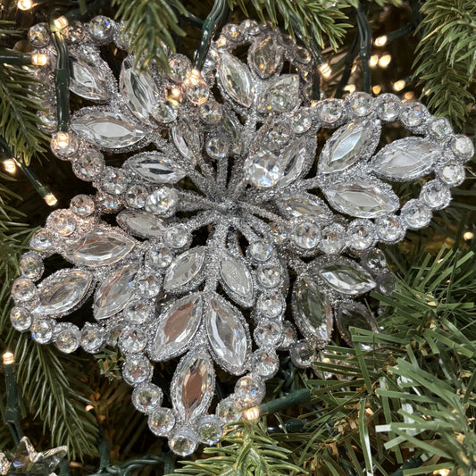 Crystal Silver Poinsettia Stem - My Christmas