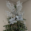 Crystal Silver Poinsettia Stem - My Christmas