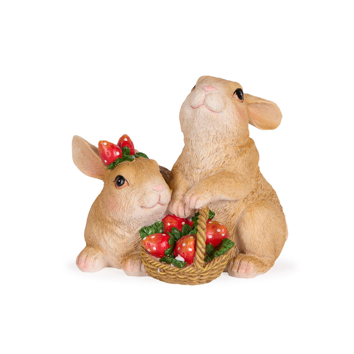 Cuddling Rabbits with Strawberry Basket - My Christmas