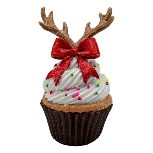 Cupcake with Antler Topper - My Christmas