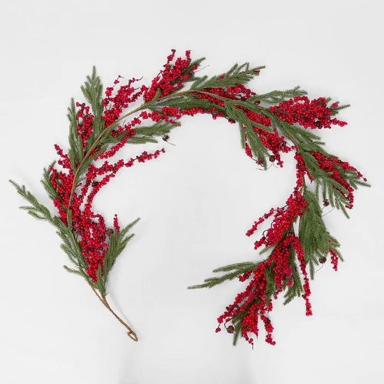 Cypress and Red Berry Garland - My Christmas