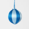 Dark Blue & Blue Silk Stripe Bauble - Small - My Christmas