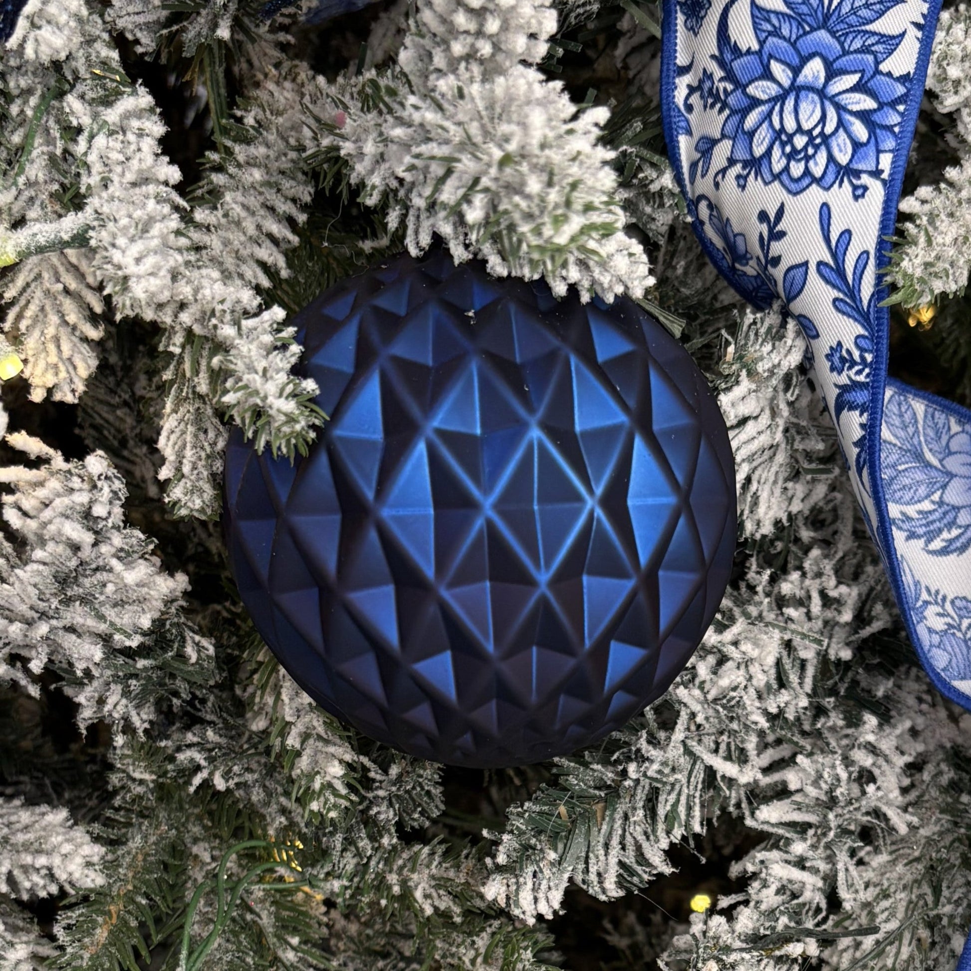 Dark Blue Faceted Bauble - My Christmas