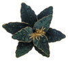 Dark Emerald Gold Poinsettia with Clip - My Christmas