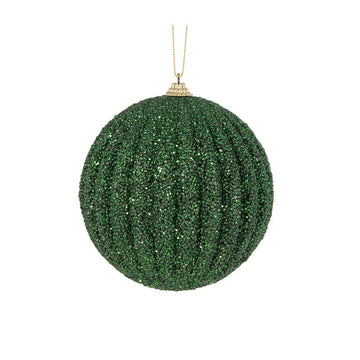 Dark Green Textured Rib Bauble - Various Sizes - My Christmas