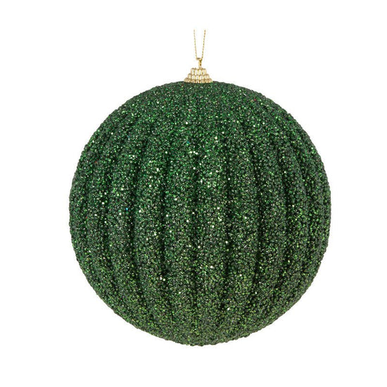 Dark Green Textured Rib Bauble - Various Sizes - My Christmas