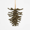 Dark Olive Glitter Pinecone Ornament - My Christmas