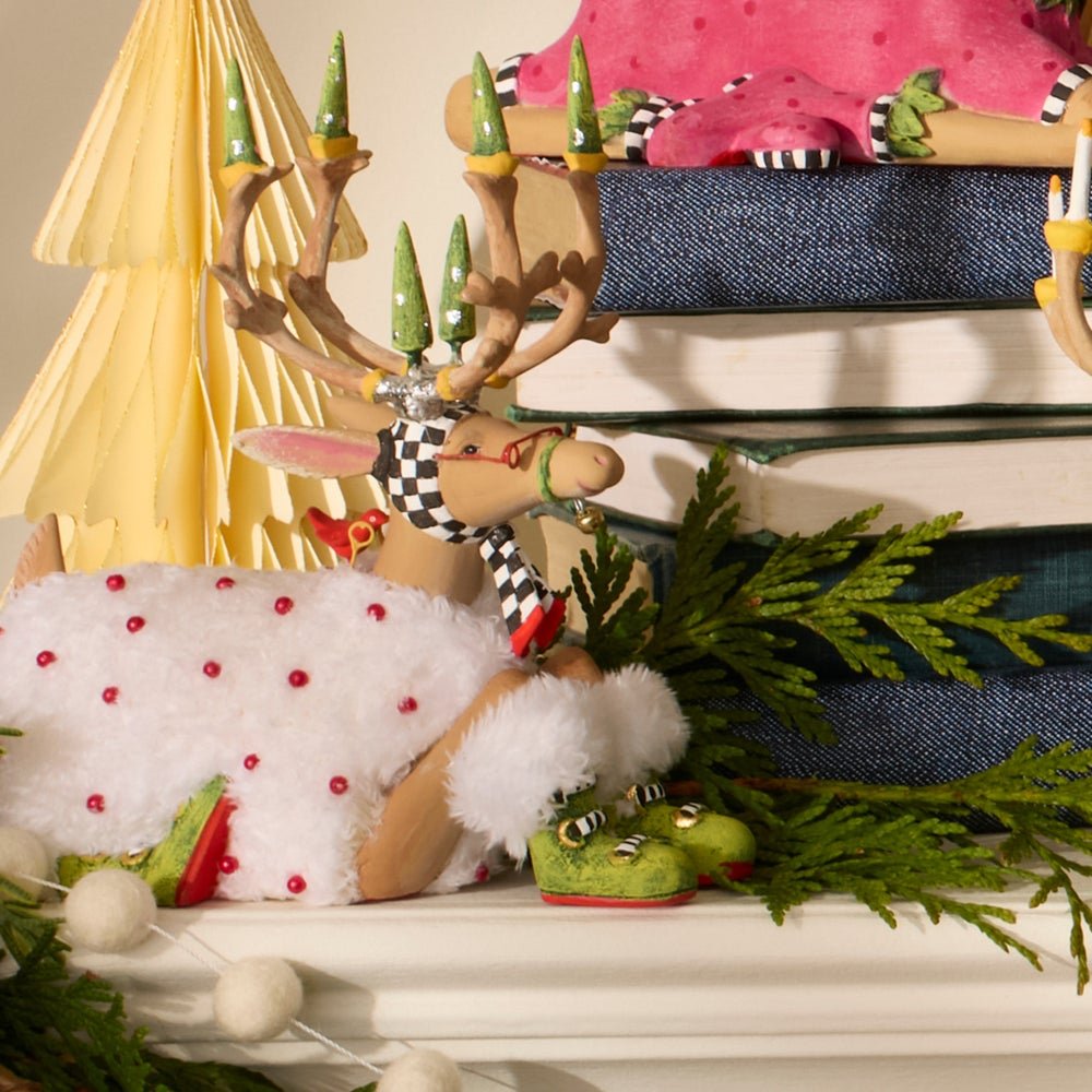Dash Away Sitting Blitzen Reindeer Figure - My Christmas