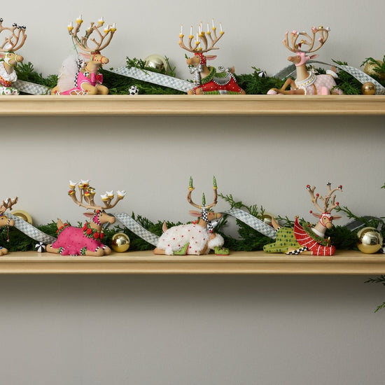 Dash Away Sitting Blitzen Reindeer Figure - My Christmas