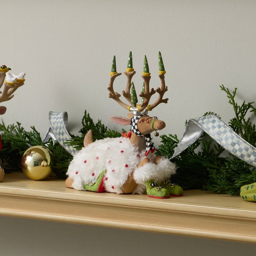 Dash Away Sitting Blitzen Reindeer Figure - My Christmas
