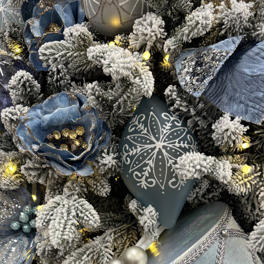 Delicate Blue Snowflake Drop Bauble - My Christmas