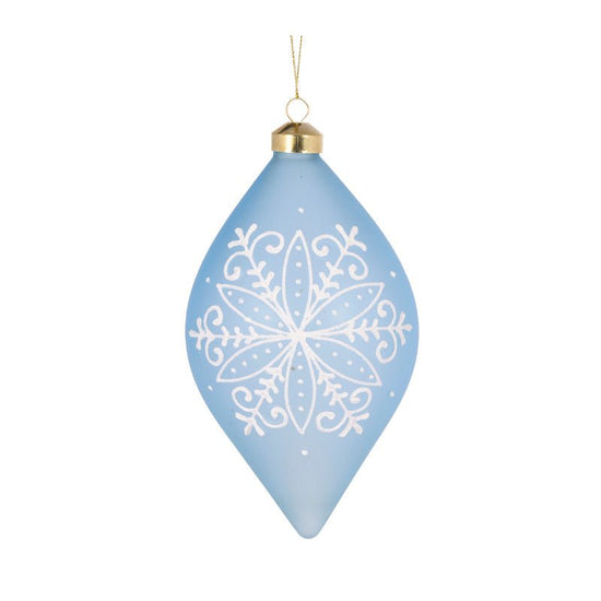 Delicate Blue Snowflake Drop Bauble - My Christmas