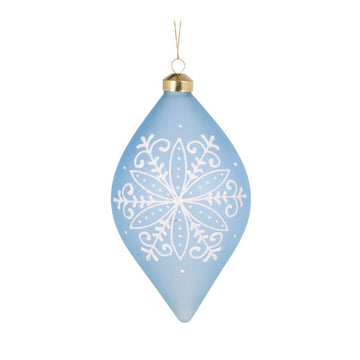 Delicate Blue Snowflake Drop Bauble - My Christmas