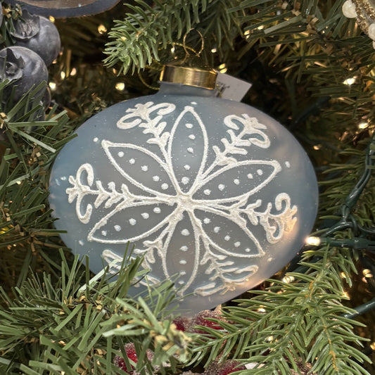Delicate Blue Snowflake Onion Bauble - My Christmas