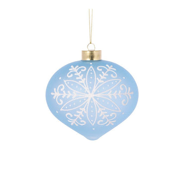 Delicate Blue Snowflake Onion Bauble - My Christmas