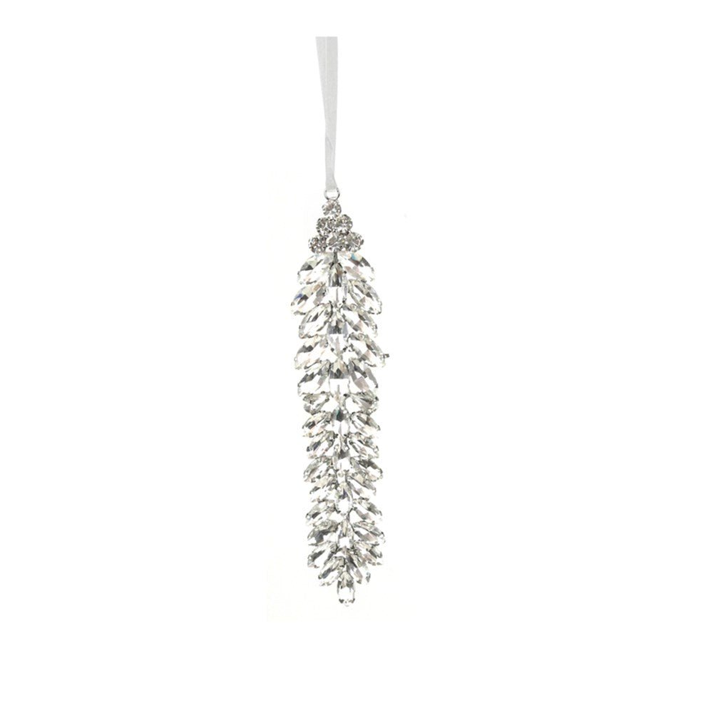 Diamonte Crystal Leaf Ornament - My Christmas