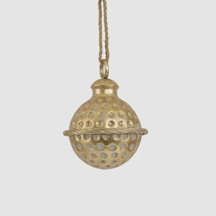 Dimple Hanging Bell Gold - 15cm - My Christmas