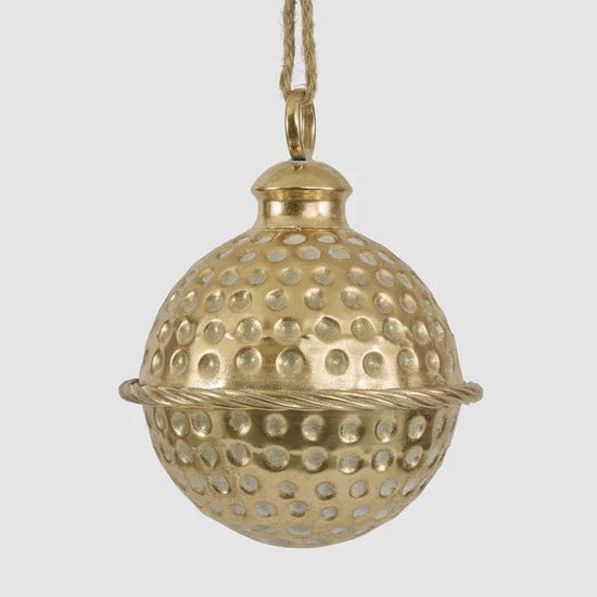 Dimple Hanging Bell Gold - 20cm - My Christmas