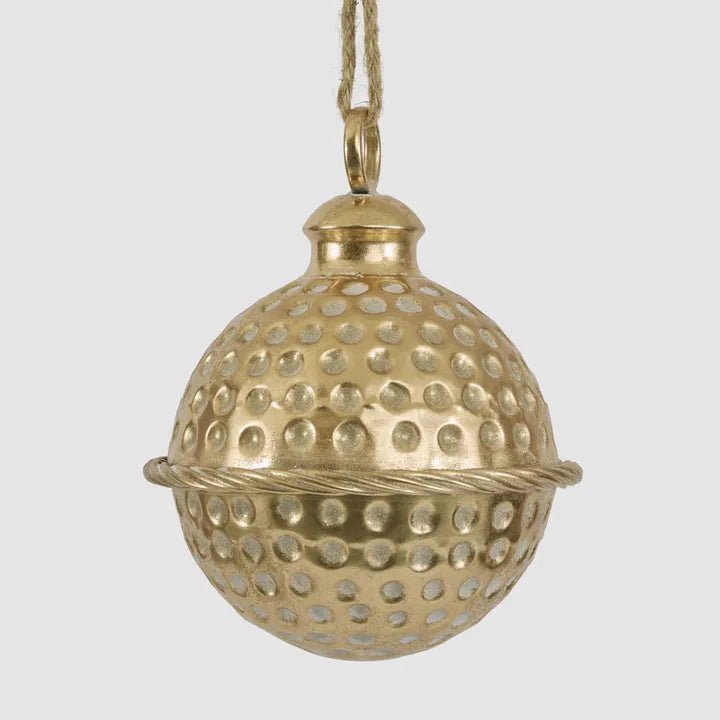 Dimple Hanging Bell Gold - 20cm - My Christmas