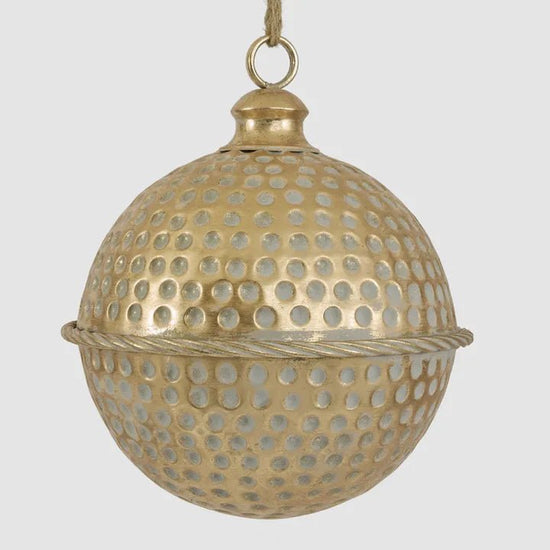 Dimple Hanging Bell Gold - 30cm - My Christmas