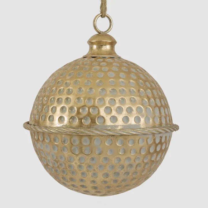 Dimple Hanging Bell Gold - 30cm - My Christmas