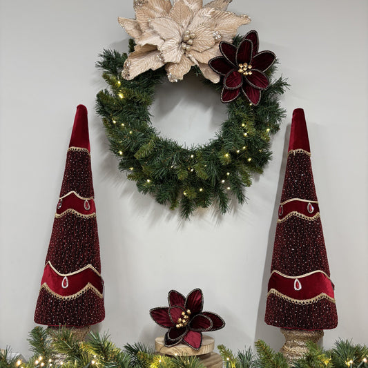 Elaborate Burgundy Tree - 71cm - My Christmas