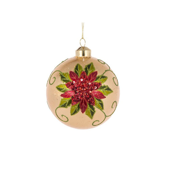 Elaborate Sequin Poinsettia Bauble - My Christmas