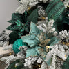 Emerald Green Velvet with Glitter Poinsettia - My Christmas